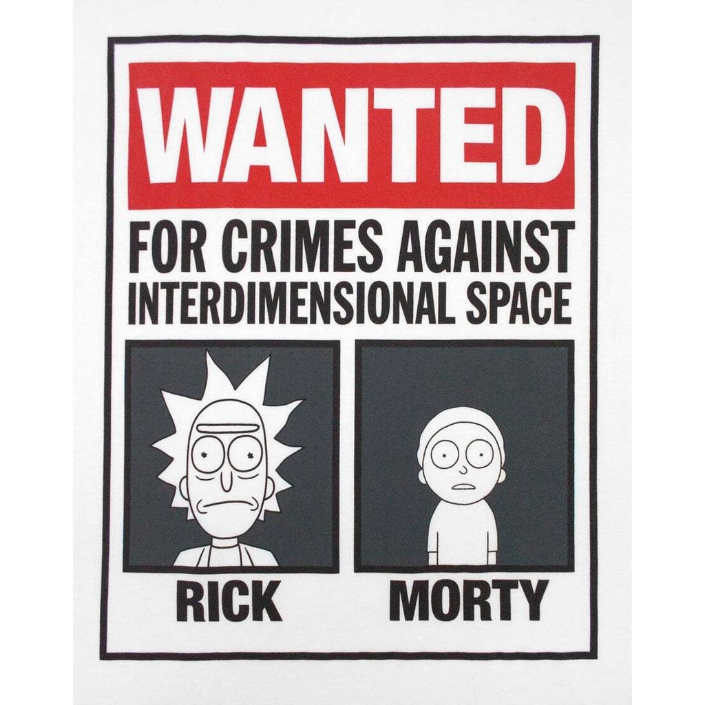 Rick And Morty Mens Wanted Poster T-Shirt