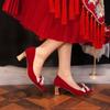 Fashion Red  Wedding Shoes High Heels for Women 6cm Stiletto Pointed Toe Nude Pumps Shinny Bottom Ladies Nightclub Prom Party Shoes