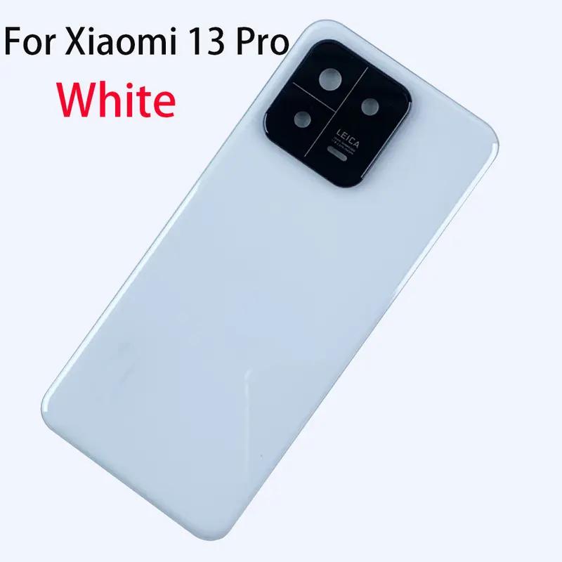 Крышка аккумуляторного отсека Mi13 из стекла для Xiaomi Mi 13 Pro, задняя крышка, задняя крышка аккумуляторного отсека с объективом камеры
