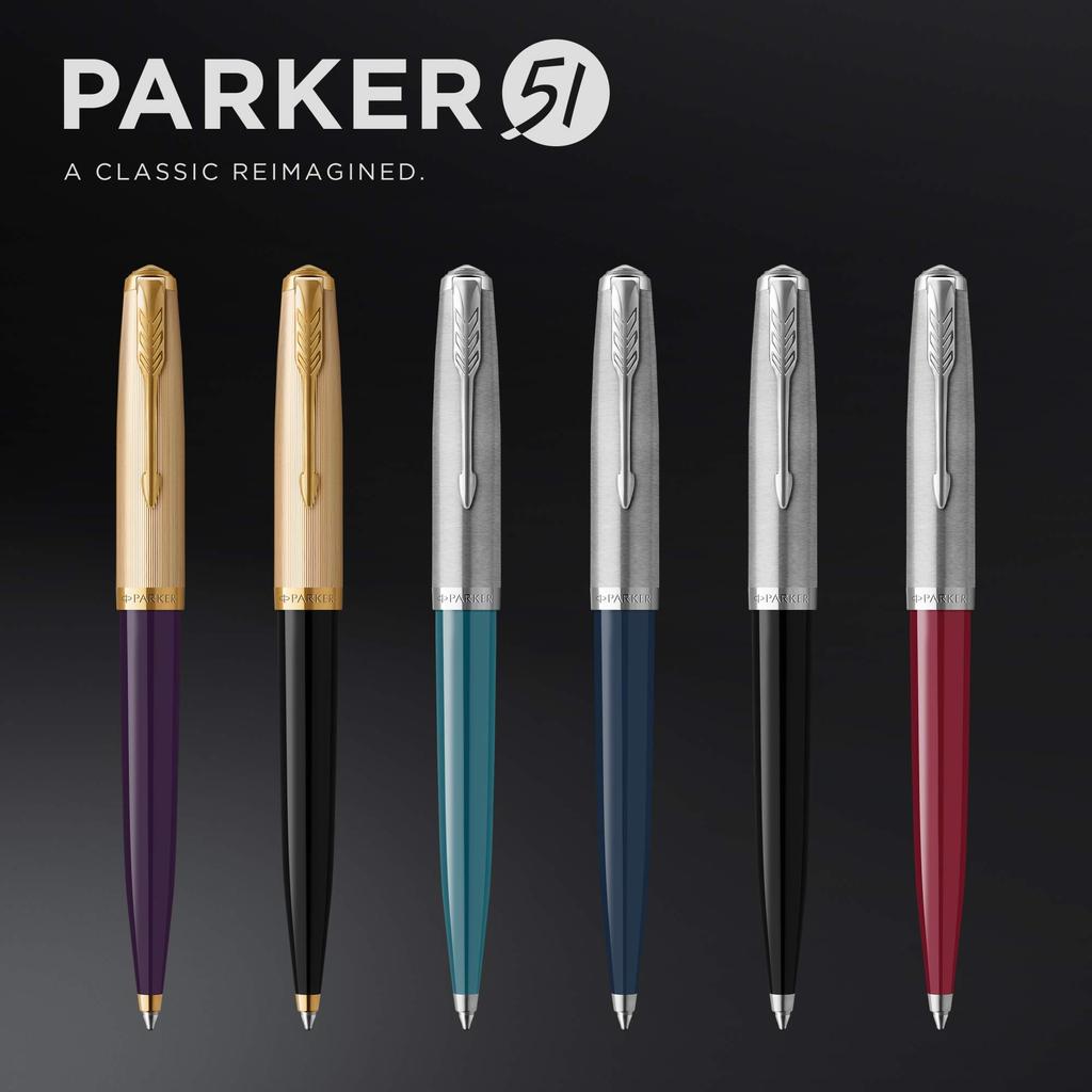 Parker Ballpoint Pen 51 Midnight Blue CT Medium Point Oil Based Gift Box Genuine Imported Product 2123505Z