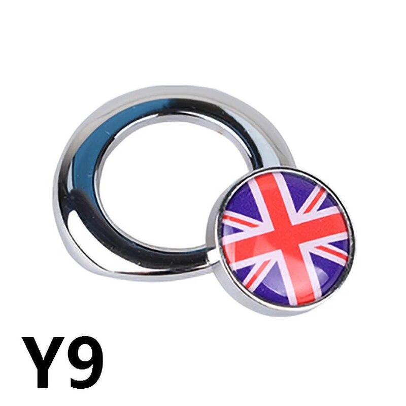 Одна кнопка «Пуск», декоративная наклейка для автомобиля, серебристый и черный металлический материал, эпоксидная смола, узор для MINI COOPER R55 R56 R60 R61