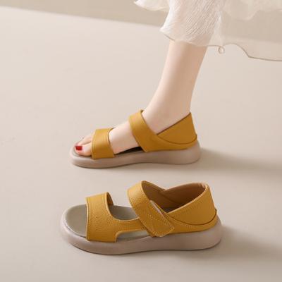 Женские сандалии летние Young Fairy Style Flat Soft Sole Sandals Two Wear Back Pack с римскими пляжными сандалиями для женщин