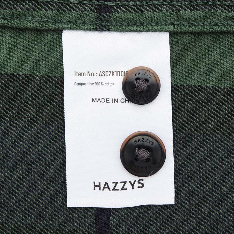Мужская клетчатая рубашка с длинным рукавом HAZZYS PHIZ, свободный крой, 100% хлопок
