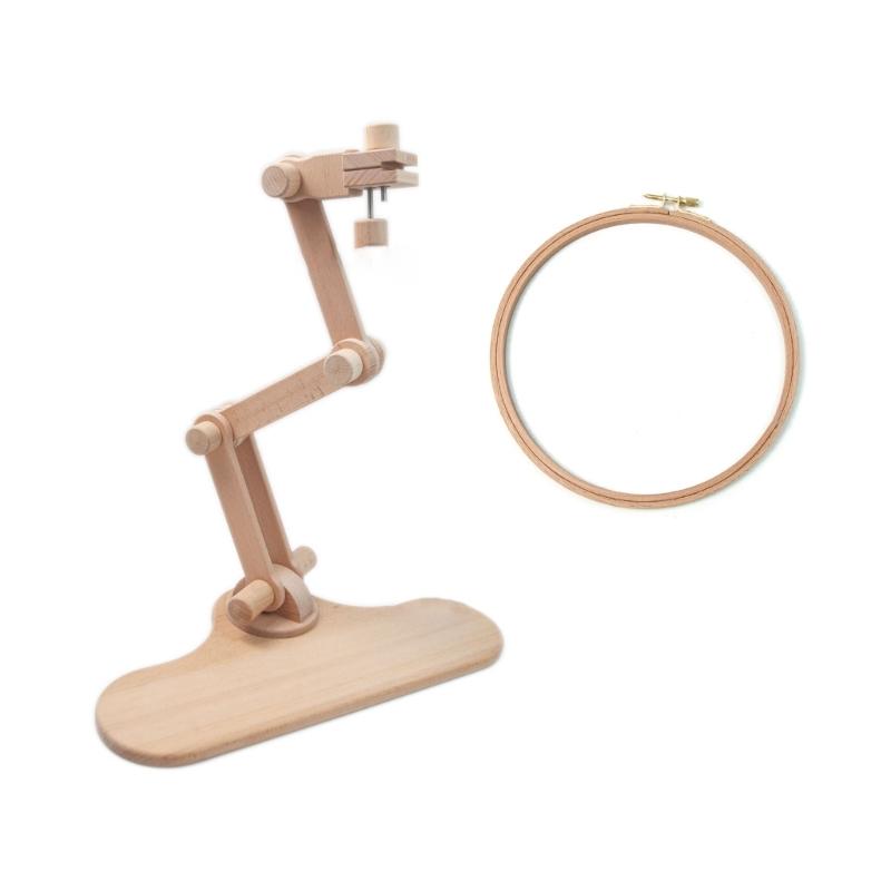 Деревянные пяльцы для вышивания Вращающиеся на 360 градусов Регулируемая настольная подставка Стойка для вышивания крестом Рамки Кольца Подарки для взрослых Шитье
