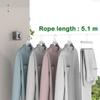 Wall Mounted Invisible Retractable Clothesline Adjustable Laundry Line Clothes Drying Rack Bathroom Accessories Storage Hanger