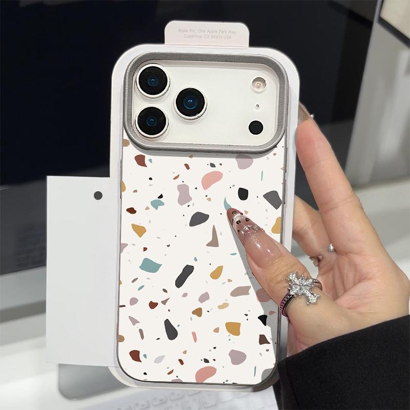 Чехол для iPhone 18 Pro Max Стыковка Мраморный узор Кожаная текстура Силиконовая крышка Для iPhone 17 16 15 14 13 Pro Max 16E 17E