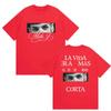 Rapper Milo J La Vida Era Mas Corta Album 2026 Graphic T Shirt Men's Vintage Fashion Cotton Short Sleeve T-shirts man streetwear