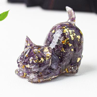 Натуральный Хрустальный Гравий Клей Капля Хвост Кошка Котёнок Офис Дом Гостиная Настольное Украшение Орнамент