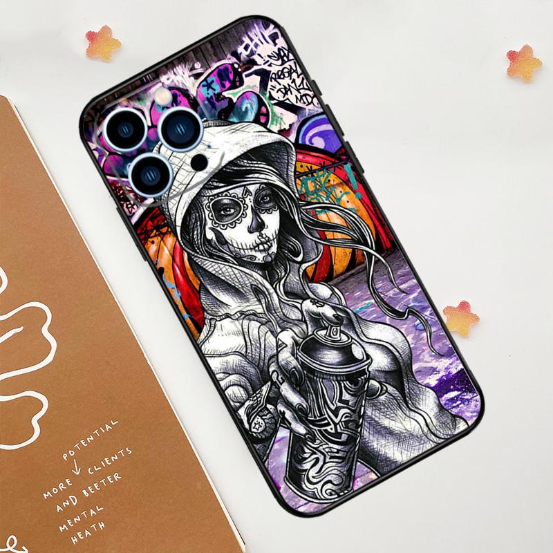 Чехол для телефона в стиле граффити для iPhone 17 Pro Max 14 11 15 16 Pro Max 13 12 mini 16 Plus 16e 17 Air Funda