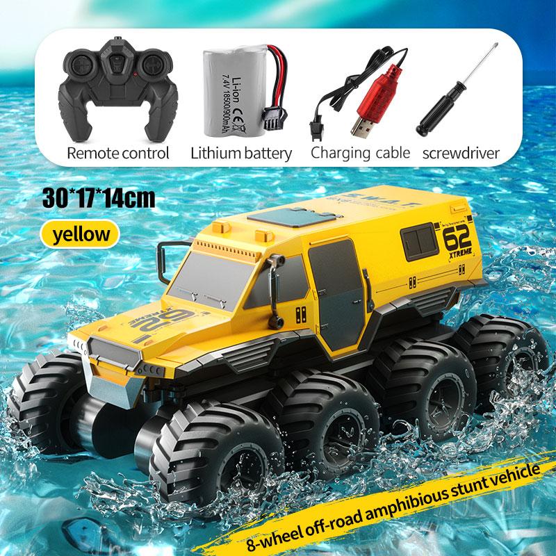 JJRC Q137 8WD Радиоуправляемая Машинка 2.4G Амфибия 8 Колес Грузовик на Пульте Управления Внедорожник Водонепроницаемый Бронированный Автомобиль Детские Игрушки