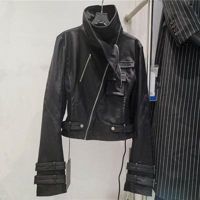 Новая модная универсальная женская облегающая байкерская куртка-топ в стиле пэчворк с воротником-стойкой на молнии