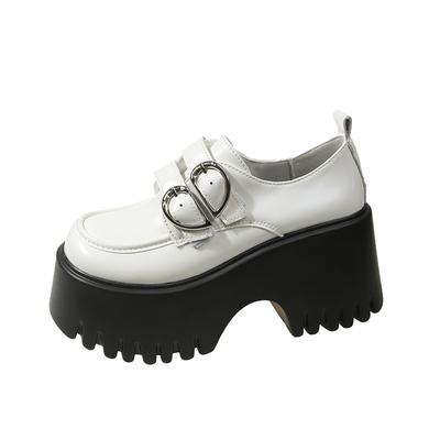 Мода 2025 Новые 8,5 см Женские Лоферы Туфли Балетки Массивные Кожаные Туфли Женские Весенний Тренд Мода Повседневный Готика Уютные Zapatos De Mujer