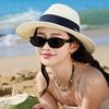 British French summer new hat women's sunshade sunscreen top hat fashion versatile Lafite straw hat wholesale