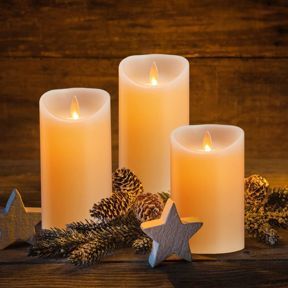 AnnTec LED Candle Light USB Rechargeable with Remote Control Candle Interior Light Flickering Like a Real Flame Warm Light No Fire Christmas Party