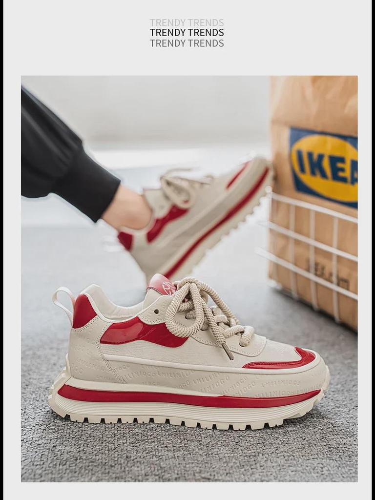 Мужские модные кроссовки осень/зима на массивной подошве: Спортивные и повседневные туфли с приподнятой подошвой в стиле Форреста Гампа