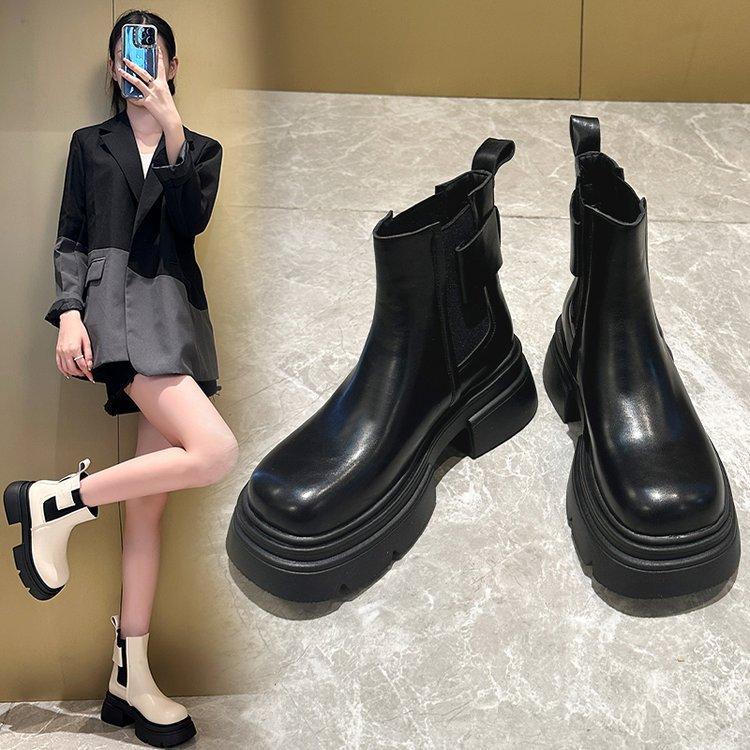 Ботинки на толстой подошве Детские осенние ботинки-сигареты Ботинки Big Head Ботинки Chelsea Short