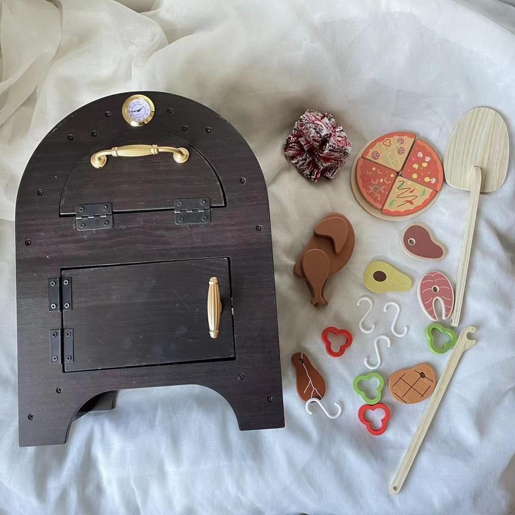 Детский деревянный игровой домик инс угольный гриль для огня барбекю гриль шампуры для пиццы отбивные костер кухонные игрушки