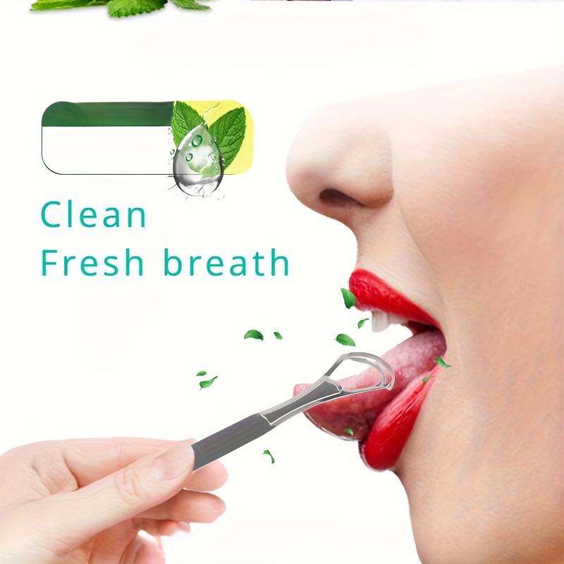 Double-Layer Tongue Cleaner Brush With Stainless Steel Deep Cleaning Bristles & Fresh Breath Tips Tongue Scraper