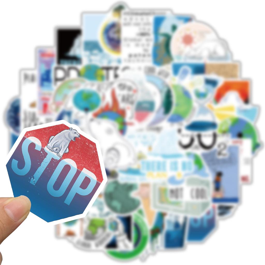 50 Глобальное изменение климата Граффити Наклейки Багаж Тележка Чемодан Ноутбук Водонепроницаемый Сделай сам