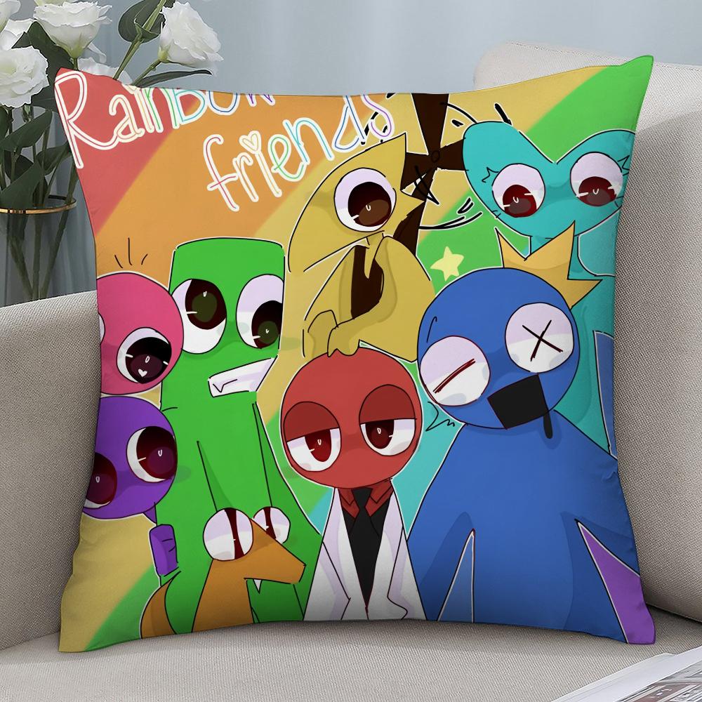 Игровой R-Rainbow Friends Наволочка Короткий Плюш Чехлы для Подушек Декоративный Подарок для Дивана Домашний Двусторонний Печать Чехол для Подушки