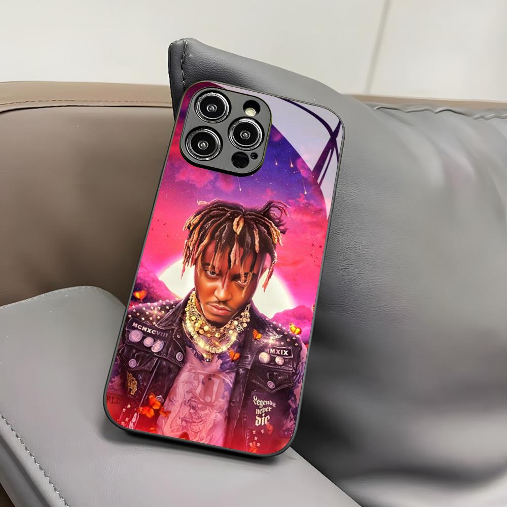 Чехол для телефона Singer J-Juice W-WRLD для Iphone 17 Air 16 15 14 12 11 13 Pro Max Mini X Xr Xs Puls Черная стеклянная крышка