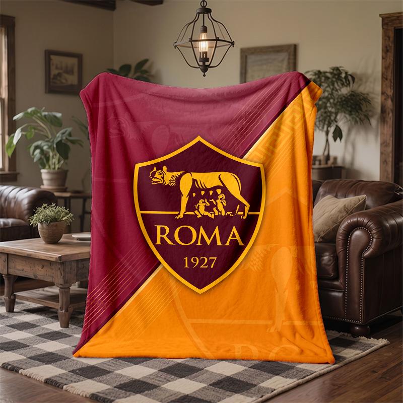 Флисовое одеяло на тему AS Roma Уютное мягкое плюшевое одеяло для спальни дивана путешествий