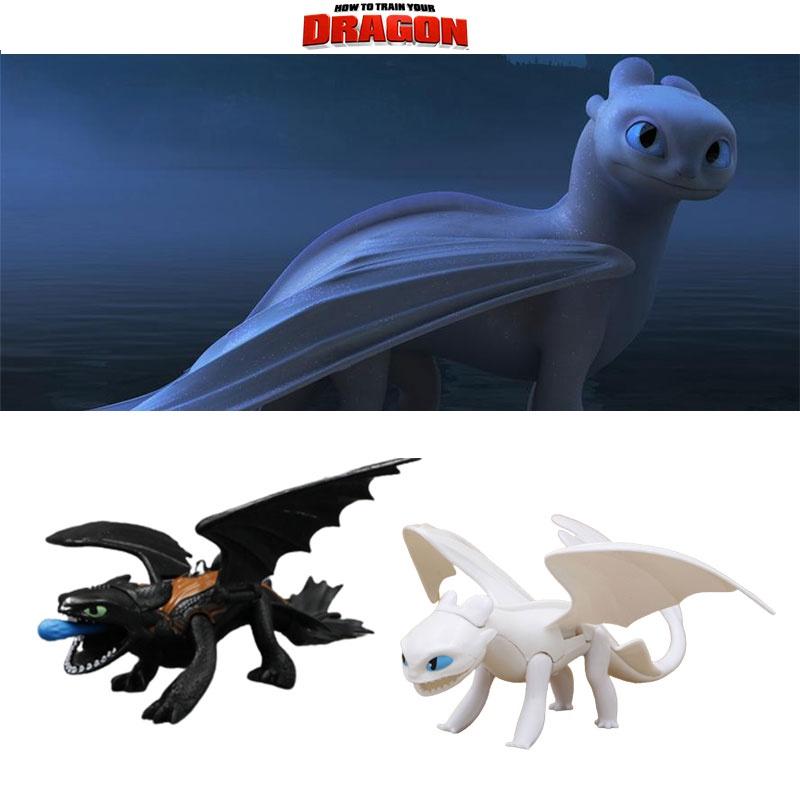 Как приручить дракона Фигурки: Ночная Фурия (Беззубый) и Лайт Фьюри - Подвижные пластиковые коллекционные фигурки для возраста 3+