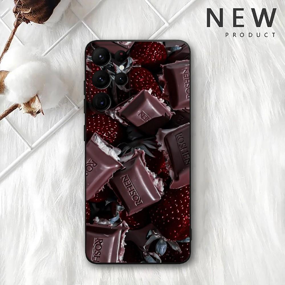 Чехол для телефона с красной вишней, гранатом и малиной для Samsung Galaxy A20, A21s, A22, A31, A32, A52, A53, A72, 73, A80, A91 Мягкий черный чехол