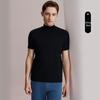 Men’s Modal Cashmere Silk Half-High Collar Short-Sleeve Top for Autumn/Winter