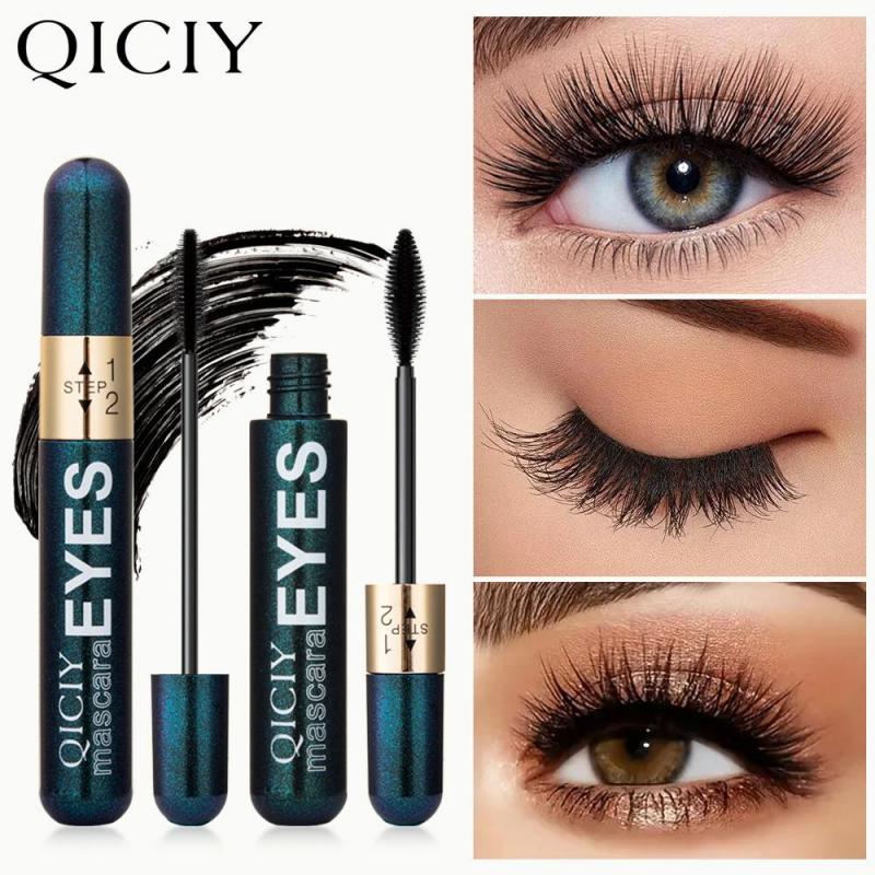 4D Mascara Double Effect Lengthen Curling Thick Eyelash Extension Long Lasting Silk Fiber Eye Lashes Makeup Mascara Cosmetics
