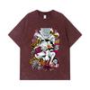 275 GSM Washed T-shirts 100% Cotton One Piece V23 Luffy Gear Print Unisex Heavy Cotton T Shirt