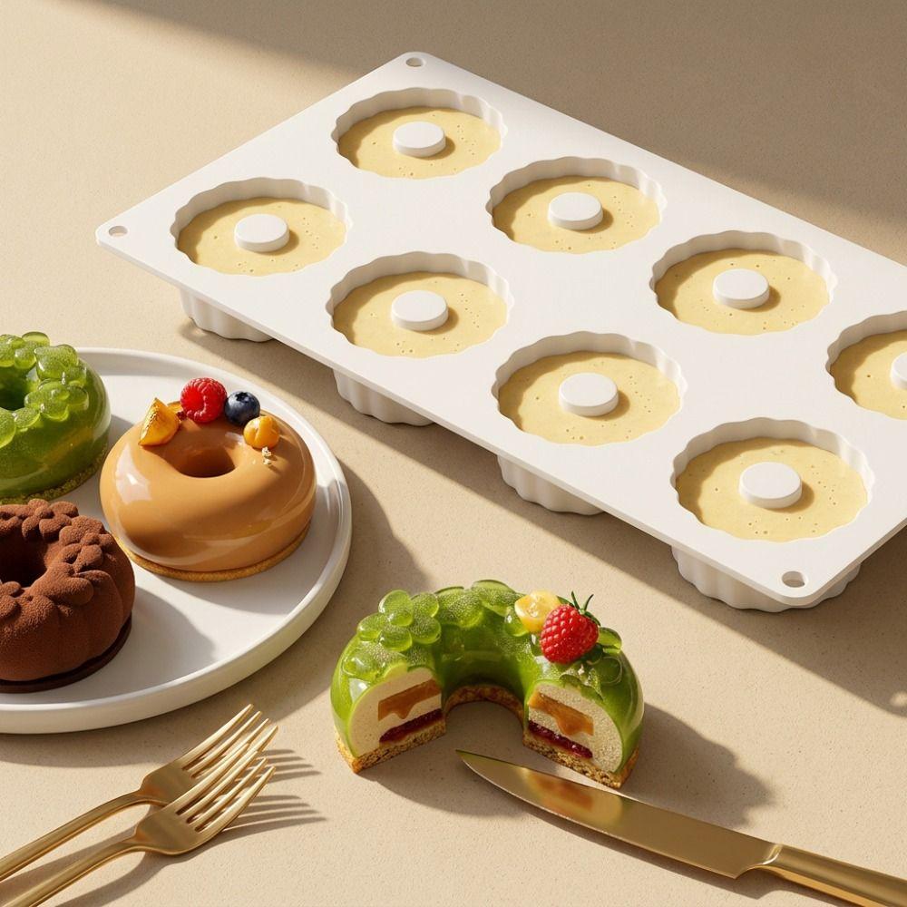 8-Cavity Chocolate Dessert Mold Reusable Baking Cake Molds New Pudding Mould  Pastry Making