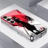 Japanese Samurai Pattern Silver-Plated Glass Shockproof Phone Case For Samsung Galaxy S26/S25/S24/S23/S22 Ultra Plus/Fe