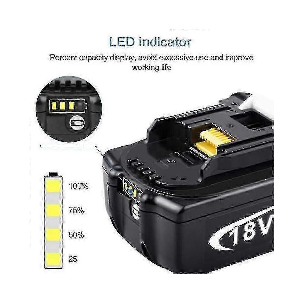 2 шт. для аккумулятора Makita 18 В 6,0 Ач LXT Li-ion Bl1850b Bl1830b Bl1860b Беспроводные