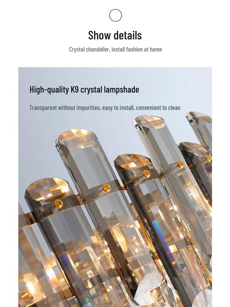 Роскошная постмодернистская хрустальная люстра - Современный минималистичный светильник для гостиной, спальни или ресторана