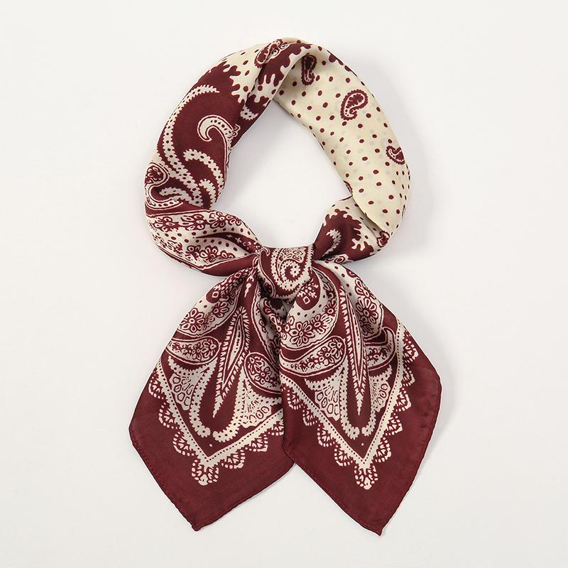 Luxury Women Silk Square Scarf Shawl Fashion Xiaoxiangfeng Print Design Satin Hijab Wraps Neckerchief Female Hair Bands 70*70CM