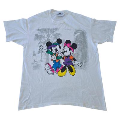 Vintage 1990s Mickey Mouse & Minnie Mouse Jerry Leigh Vacation Graphic T-shirt.