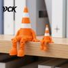 Miniature Traffic Cone Toy Articulated Figurine, 3D Printed Funny Jointed Road Barrel Character Roadblock Figure Desktop Decor Desk Ornament, Gift for