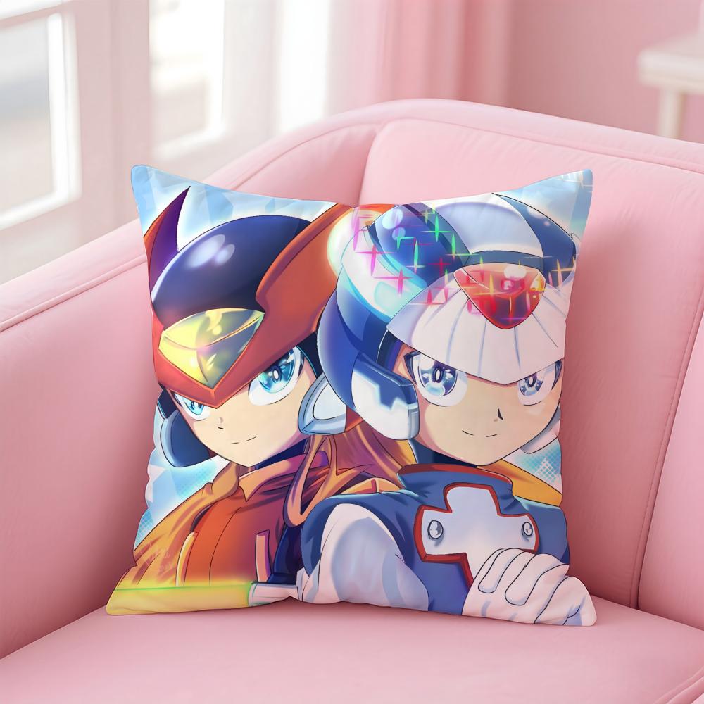Mega Man anime game Cushion Cover Pillow Case Soft Skin Friendly Fabric Concealed Zipper