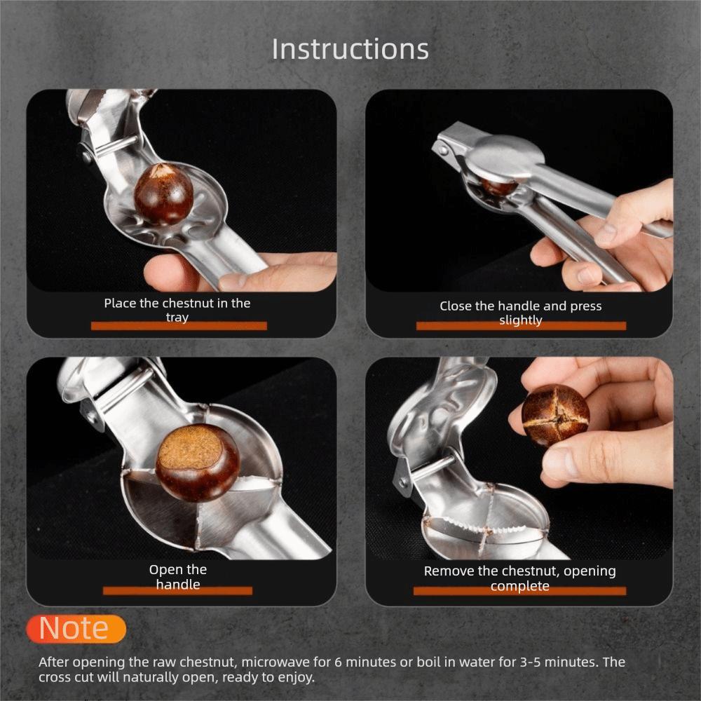 Cutter Function Chestnut Clip Opener Stainless Steel 2 in 1 Kitchen Tool Kitchen Use