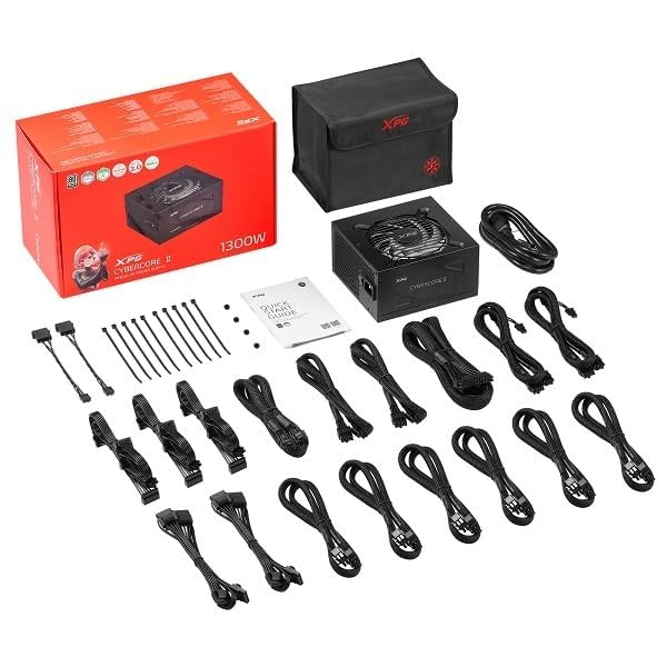 XPG CYBERCOREII 1300W PC Power Supply Unit CYBERCOREII1300P-BKCJPTM