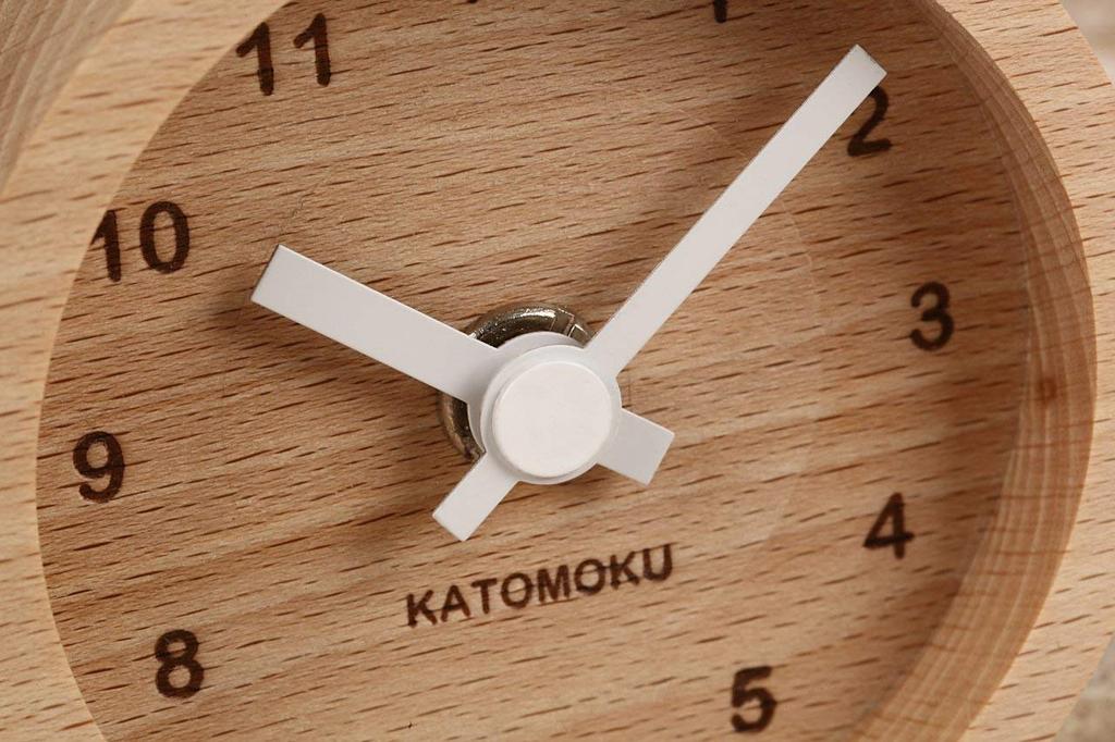 KATOMOKU Muku мини-часы круглые белые деревянные настольные часы km-26WH 85×85×46мм