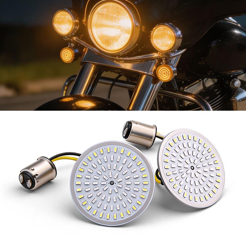 1157 1156 LED Motorcycle Turn Signal Light DRL Tail lights Bulbs 2 inch Indicator Lamp For Ha-rley Motorcycles Headlight