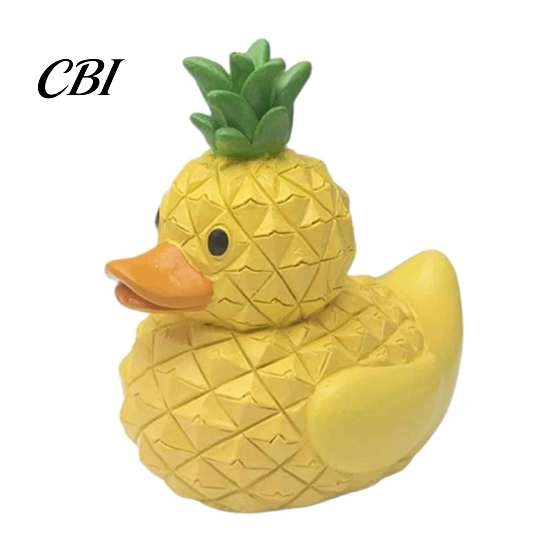 Unique Gifts for Friends Adorable Fruit Duck Figurine, Resin Apple Strawberry Peach Banana Sculpture, Mini Children Room Ornaments Desk Decor