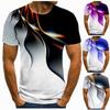 Printed Men's 3D Fun T-shirts Trendy Lightning Graphic Short Sleeve Tops Casual Summer Tees  Men Plus Size S-6XL