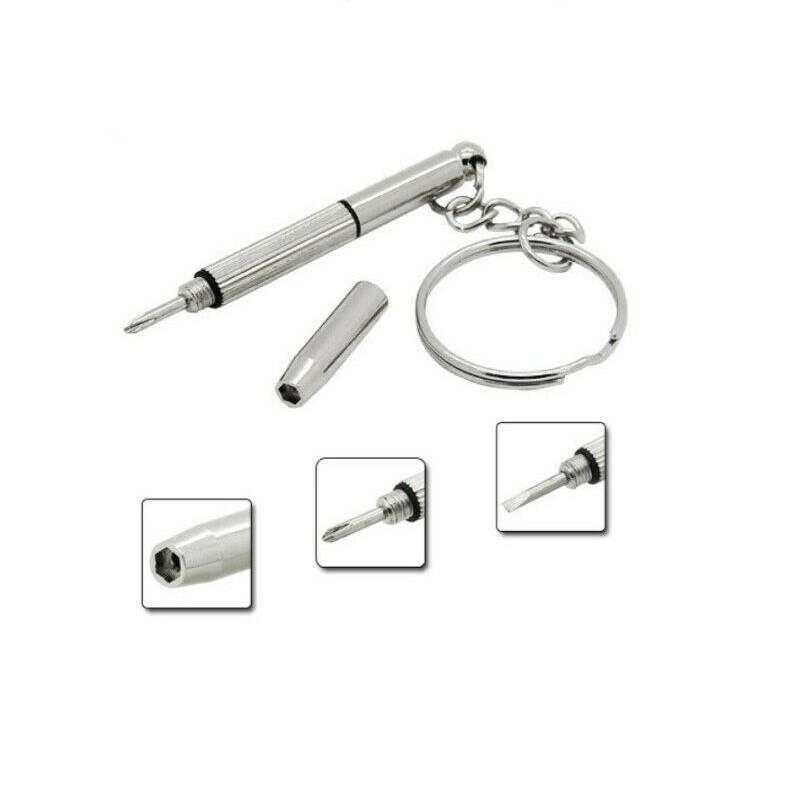 Компактный набор мини-отверток 3-в-1 с креплением для ключей для часов, очков и мобильных телефонов