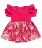 Bodysuit Dress Size 80 Short Sleeves With Ruffles Rose Amaranth