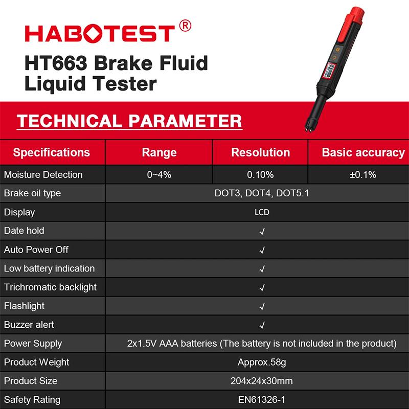 Brake Fluid Tester Car Brake Liquid Digital Tester DOT3 DOT4 DOT5.1 Sound/Light Alarm Accurate Oil Quality Check Automotive Test