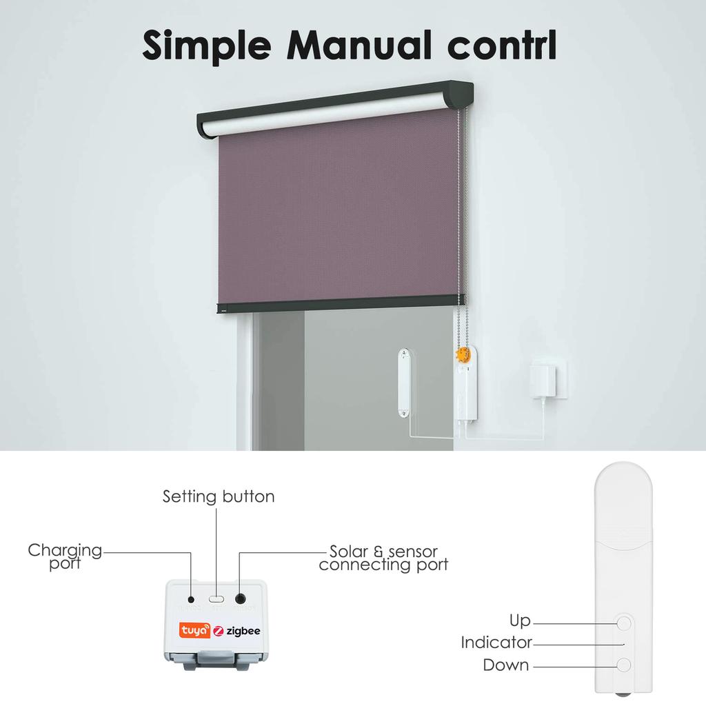 Zigbee Control на солнечной энергии, привод умных жалюзи, моторизованный цепной ролик, жалюзи с голосовым управлением