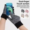 Winter Warm Gloves Women Men Touch Screen Gloves Knitted Thickened Gloves with High Elastic Cuffs for Outdoor Travel Cycling